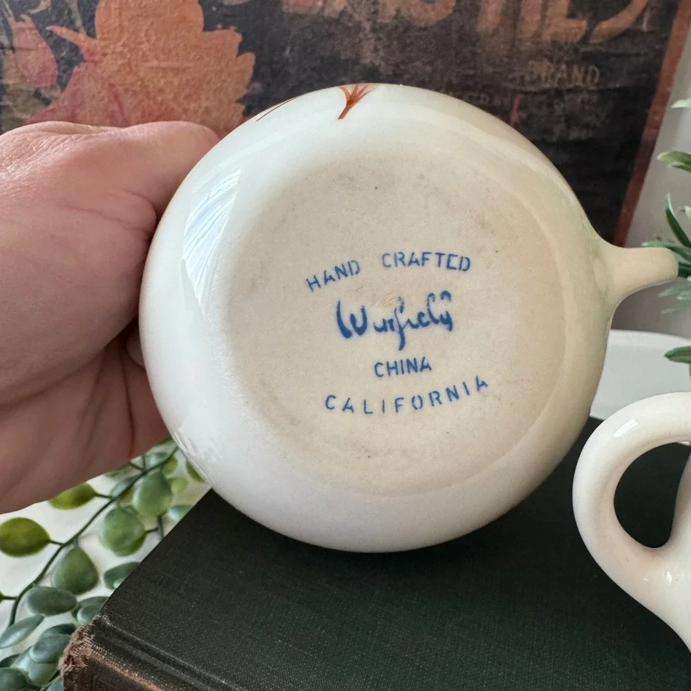 Winfield China Passion Flower Creamer and Sugar Bowl Set Hand Crafted California